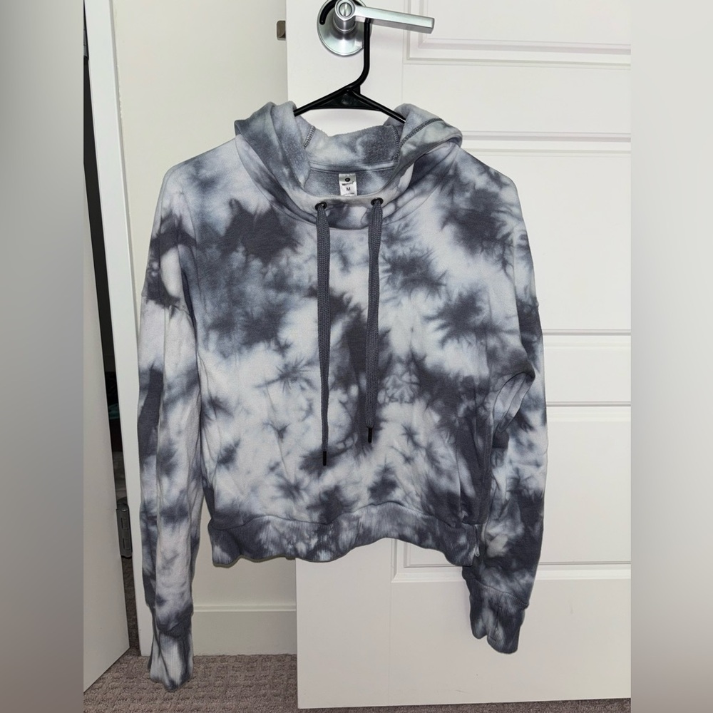 Gray Cropped Tie-Dye Women's Sweater